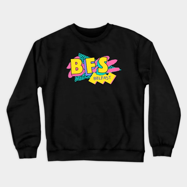 Belfast, Northern Ireland Retro 90s Logo Crewneck Sweatshirt by SLAG_Creative